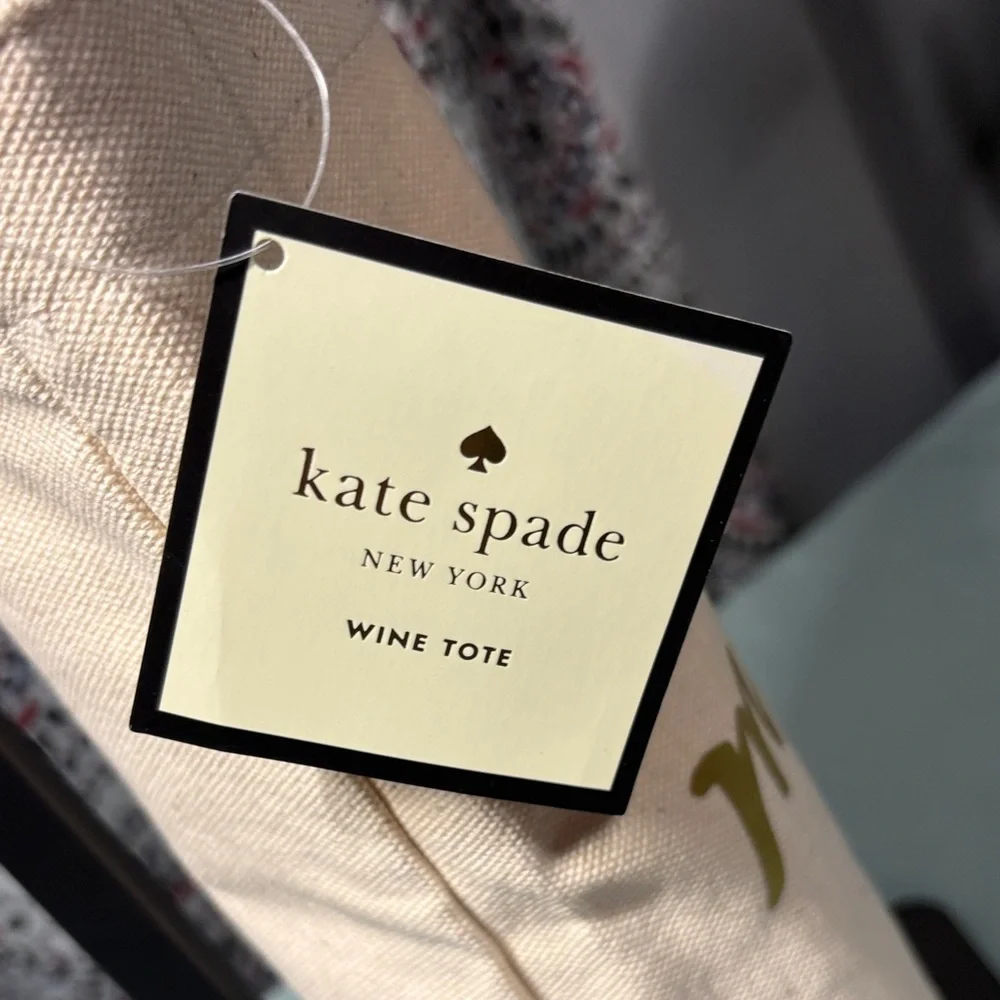 Kate Spade Miss to Mrs. Canvas Wine Tote - Bridal Shower Gift Bag